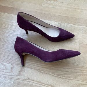 Nine West burgundy suede kitten heels